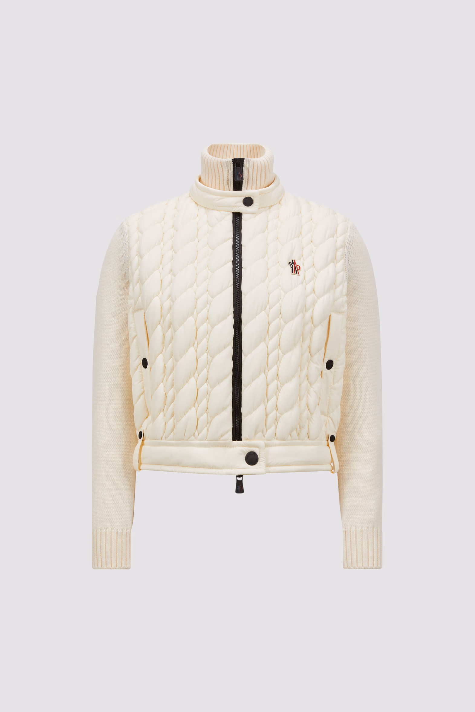 Padded Wool Zip-Up Cardigan Women White Moncler 2
